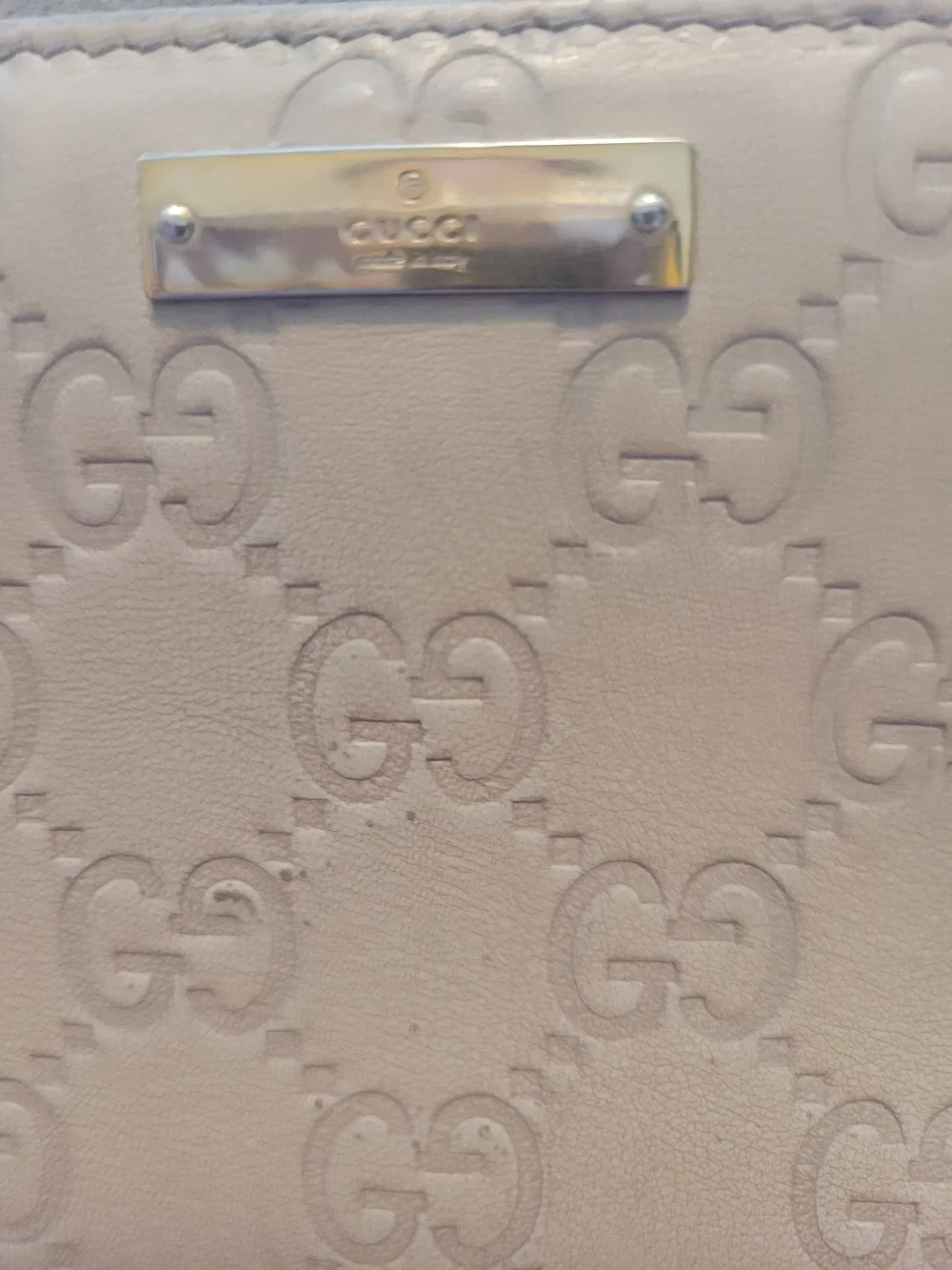 Gucci Beige Guccissima Leather Zip-Around Wallet